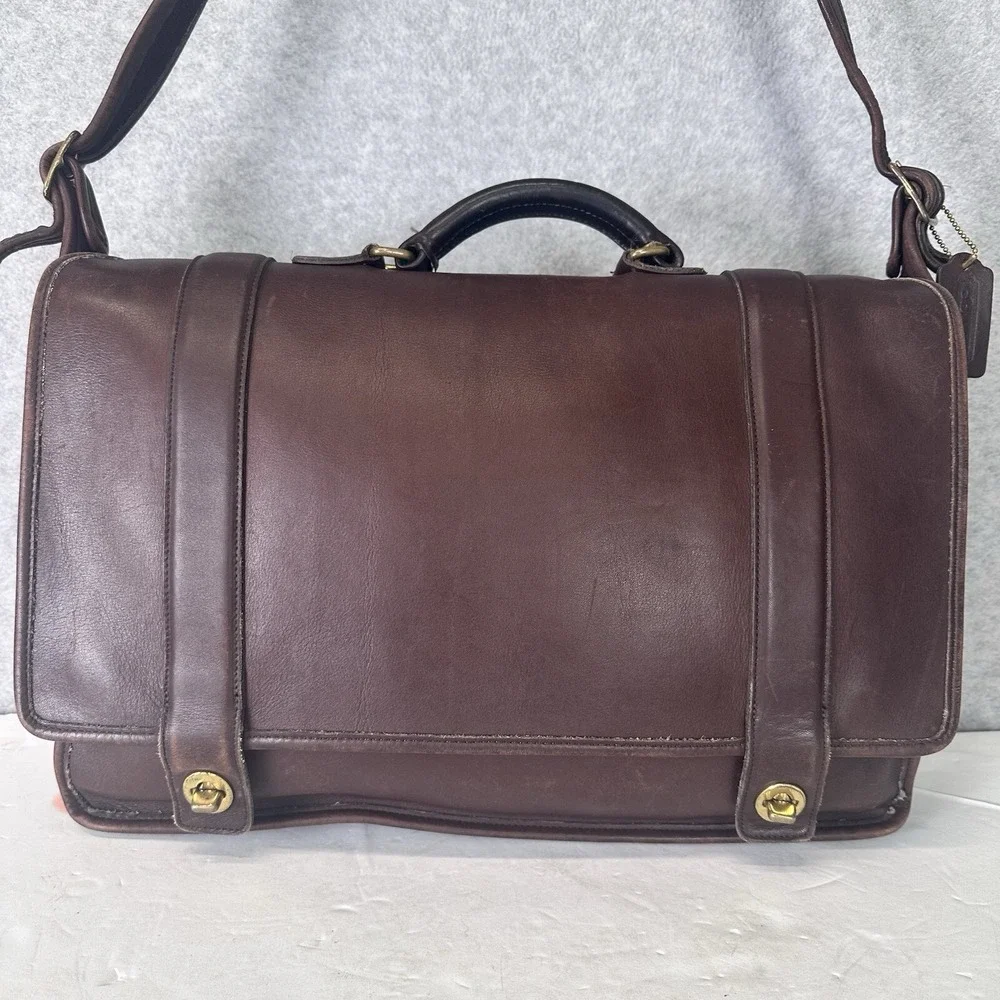 COACH Vintage Briefcase Essex Bag 5275 Mahogany Brown Leather Metropolitan USA